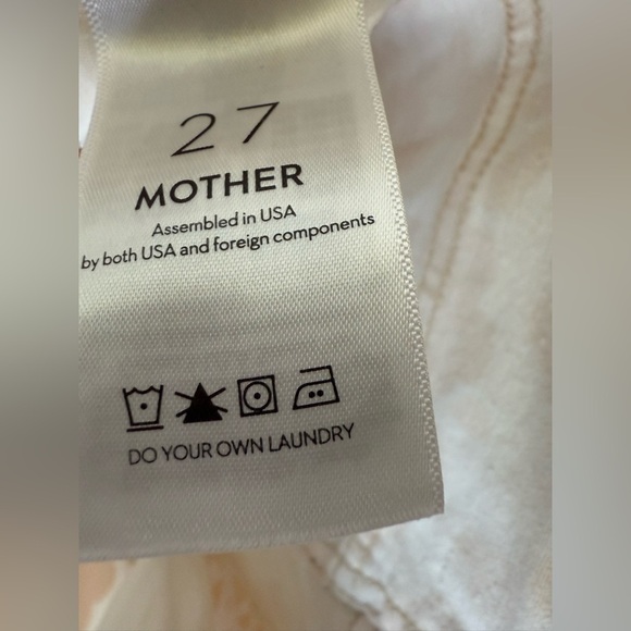 MOTHER the curbside leopard heel Yellow Floral Leopard Print Fray Hem Jeans •27 - Picture 12 of 16